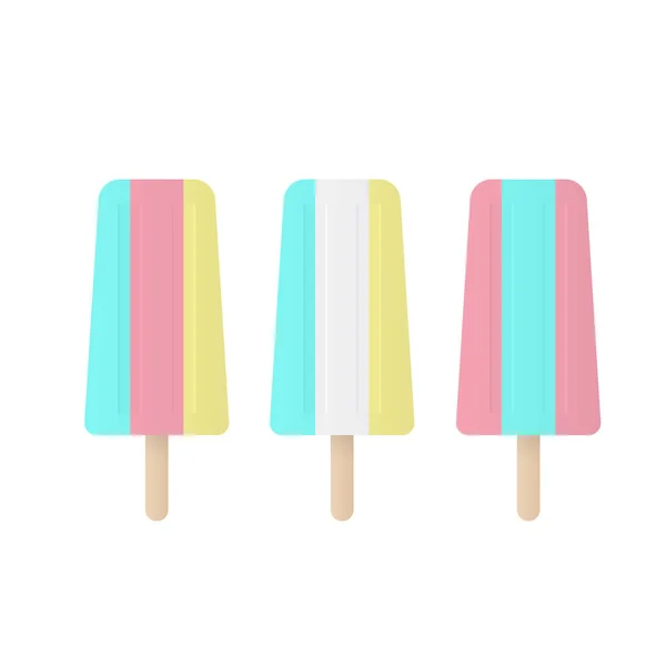 Conjunto vertical de helado — Vector de stock