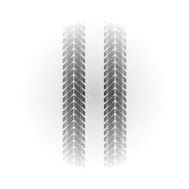 Radyal degrade noktalar lastik parça