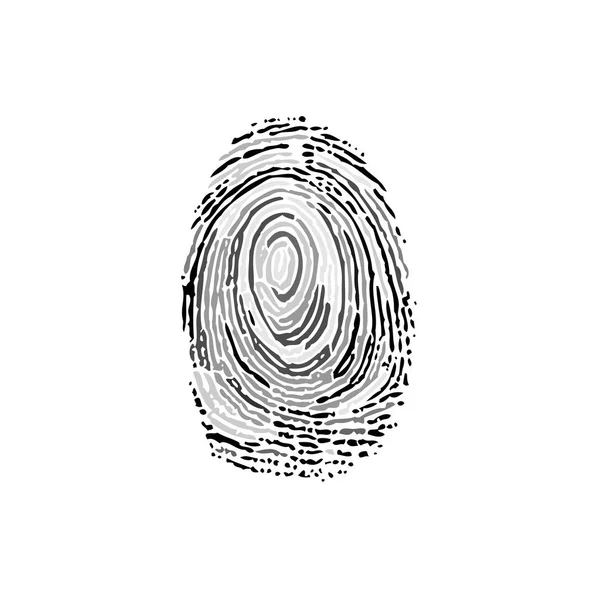 Fingerprint gråskala siluett — Stock vektor