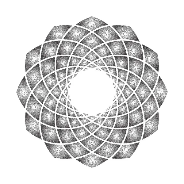 Gradiente puntos círculo mandala — Vector de stock