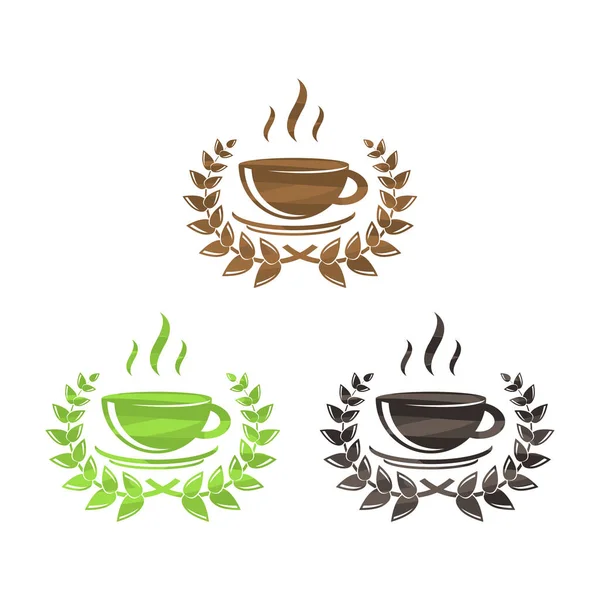 Набор символов чая и кофе — стоковый вектор