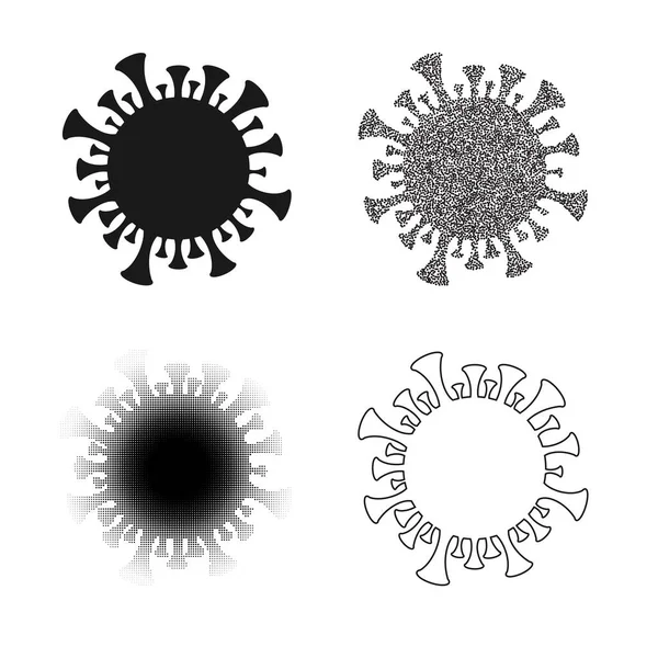 Virus signes noirs ensemble fond — Image vectorielle