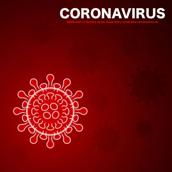 Virus full bacterium red background — Stock Vector