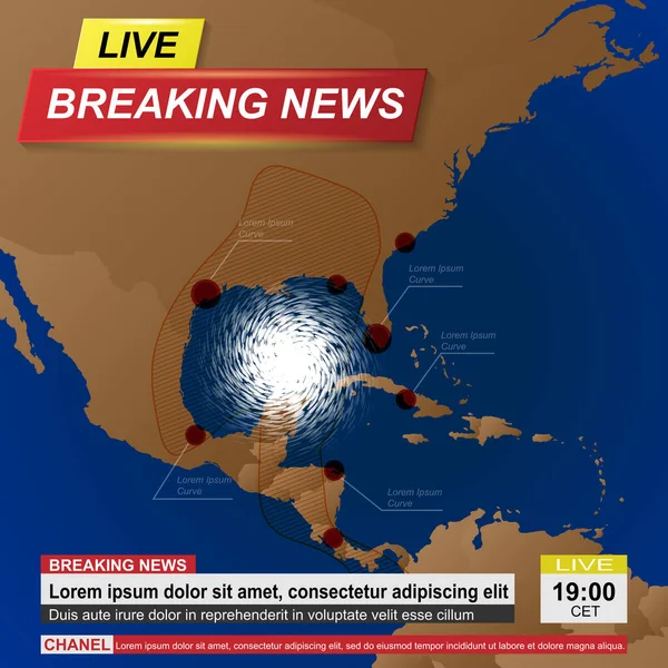 USA Hurrikan Nachrichten Tapete — Stockvektor