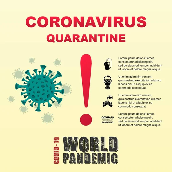 Contexte pandémique de coronavirus — Image vectorielle