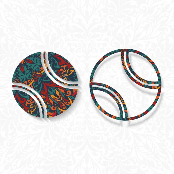 Patrón africano bolas de tenis silueta abstracta — Vector de stock