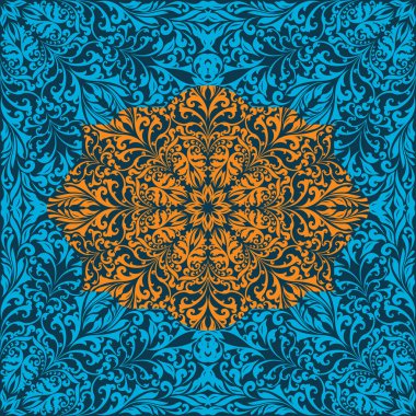 Retro renk boho çiçek desenli çerçeve dört