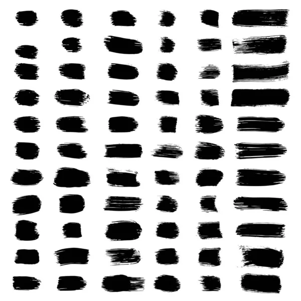 Jeu de traits de pinceau noir — Image vectorielle