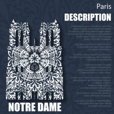 Retro boho çiçekli desen Notre Dame