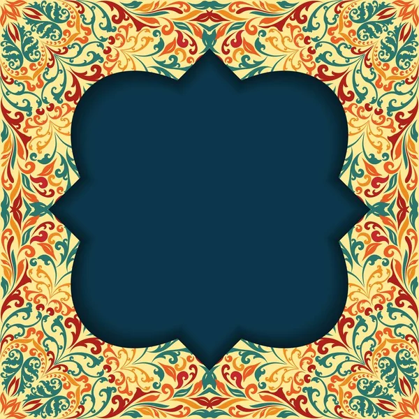Ρετρό Boho floral πλαίσιο μοτίβο δύο — Διανυσματικό Αρχείο
