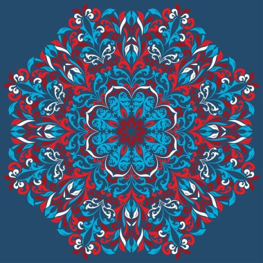 Retro kırmızı boho çiçek desenli arka plan