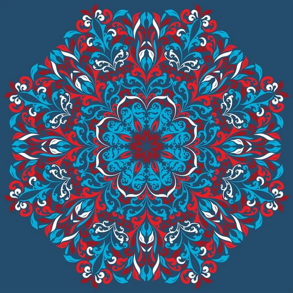 Fond motif floral boho rouge rétro — Image vectorielle