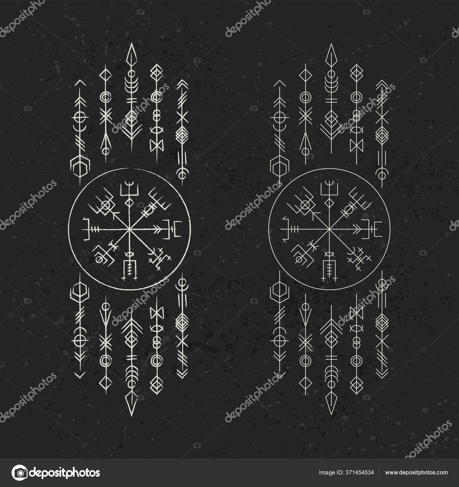 Dark runic symboles ensemble rêveur image vectorielle par longquattro ...