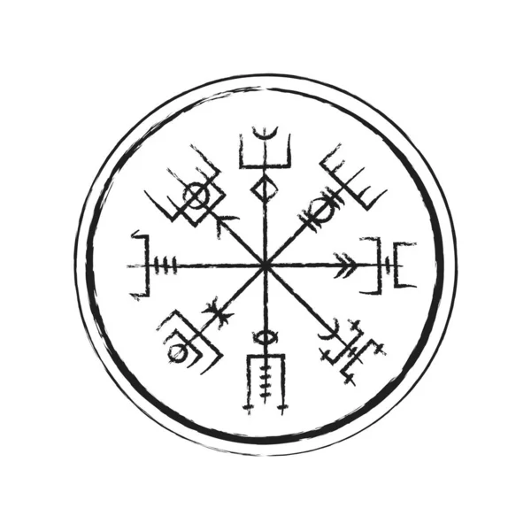 Astratto runico simboli cerchio — Vettoriale Stock