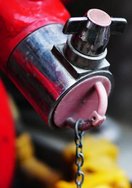 Nahaufnahme Des Feuerwehrschlauchs Der Feuerwehrausrüstung — Stockfoto