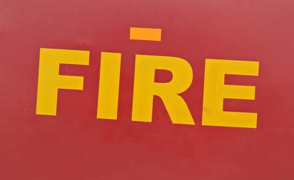 Word Fire on a fire fighting vehicle