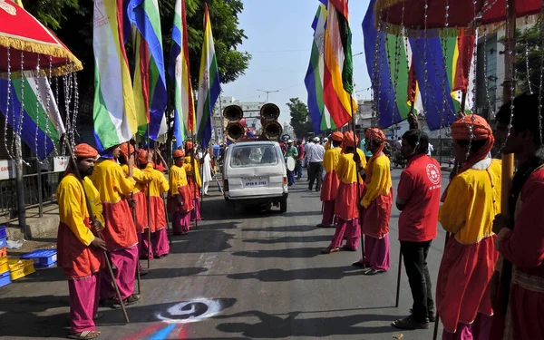 View Indian Jain Community People Celebrate Mahavir Jayanti Festival Celebration — Stock Photo, Image