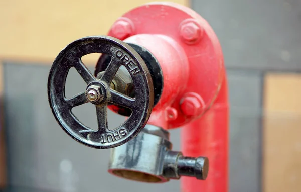 Nahaufnahme Von Radgriff Brandbekämpfung Hintergrund — Stockfoto