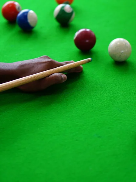 Nahaufnahme Von Menschen Die Haus Billard Spielen — Stockfoto