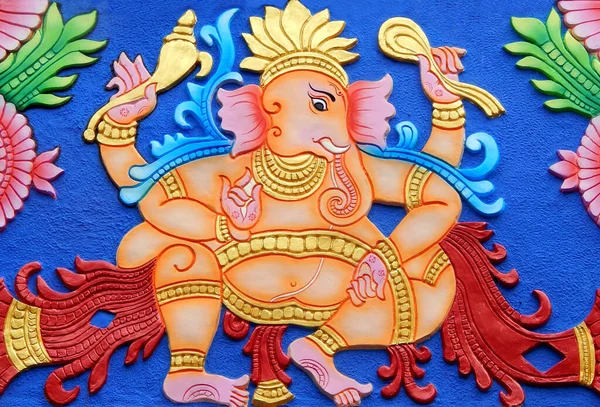 Közelkép Hindu Isten Ganesha Egy Templomban — Stock Fotó