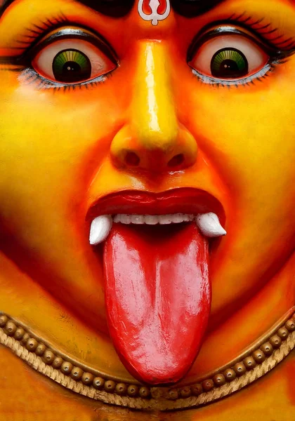 Closeup Indian Hindu Goddess Durga Idol Temple — Stock Photo, Image