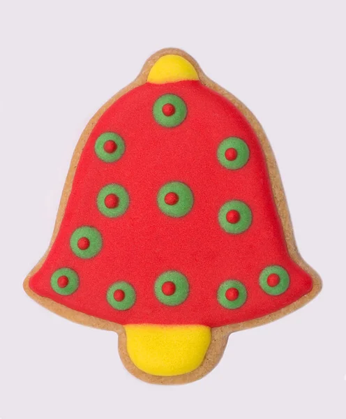 Gingerbreard Boże Narodzenie dzwon — Zdjęcie stockowe