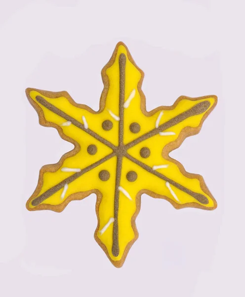 Pão de gengibre estrela amarela — Fotografia de Stock
