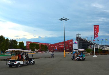 Sochi, Rusya - 16 Haziran 2017: Sochi Olimpiyat Parkı 'nda Fifa Konfederasyon Kupası öncesi