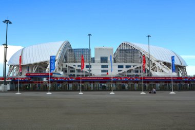 Sochi, Rusya - 16 Haziran 2017: Fifa Konfederasyon Kupası maçından iki gün önce Sochi Olimpiyat Parkı 'nda 