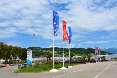 Sochi, Rusya - 18 Haziran 2017: Fifa Konfederasyon Kupası sırasında Sochi Olimpiyat Parkı Ladskape