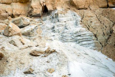 Beyaz kum ve bej kil gösterilen dokulu detay