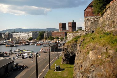 Oslo Harbour üzerinde panorama görünümünü