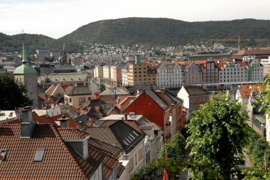 Tarihi kentin çatılarda havadan görünümü