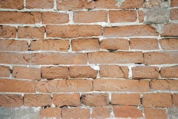 Eski bir kırmızı tuğla duvar closeup