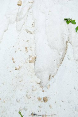 Beyaz bir terkedilmiş ocağına kum