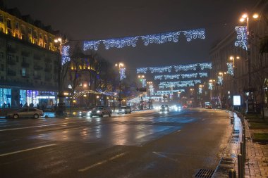 Khreshhatyk, Noel 'de Kyiv' in ana caddesi.
