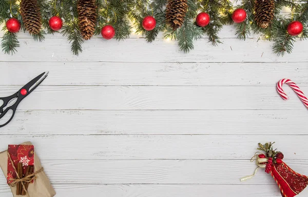 Overhead de Navidad Año Nuevo fondo de vacaciones — Foto de Stock