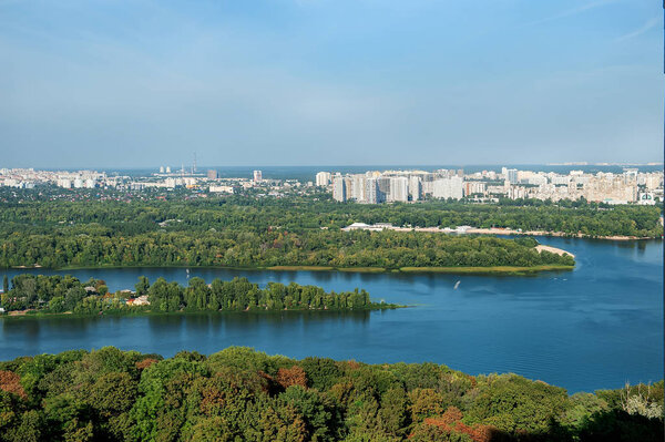 г. Киев, летняя панорама, вид на город, Украина
