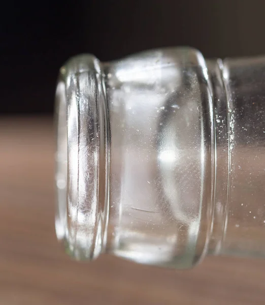 Glass bottle neck. macro — Stock Photo, Image