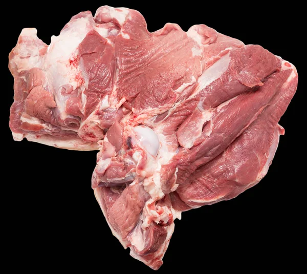 Carne de porco em um fundo preto — Fotografia de Stock