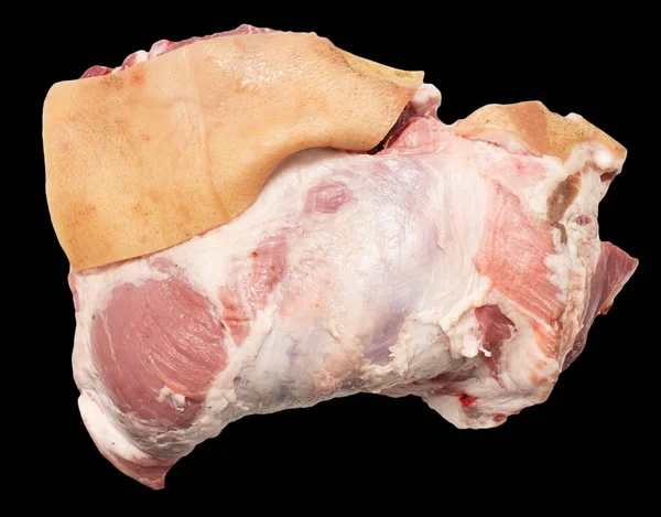 Daging babi pada latar belakang hitam — Stok Foto