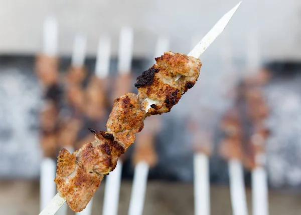 Brochettes grillées sur le gril — Photo