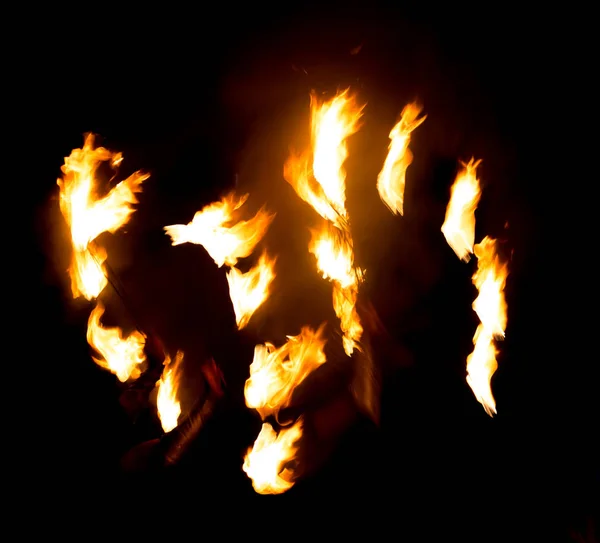 Trace of fire on black — Stock Photo, Image