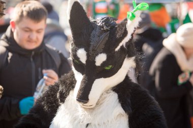 Moscow, Rusya Federasyonu - 24 Mart 2018: İnsanlar kutsal Patrick günü kutlamak