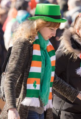 Moscow, Rusya Federasyonu - 24 Mart 2018: İnsanlar kutsal Patrick günü kutlamak