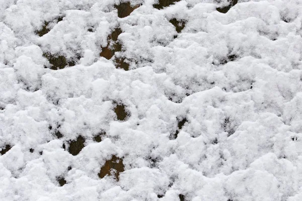 木栅栏上的雪作为背景 — 图库照片