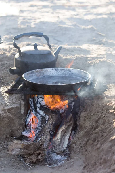 Cozinhar sobre a natureza da estaca — Fotografia de Stock