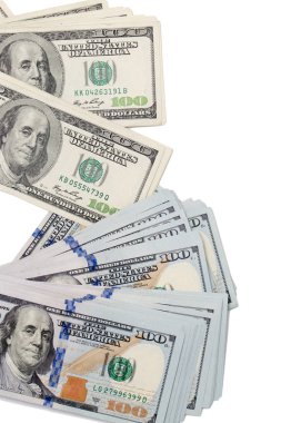 Beyaz arkaplanda dolar