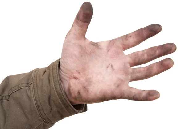 Dirty hands on a white background — Stock Photo, Image