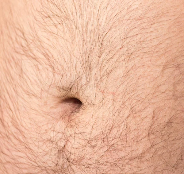 Belly of a man with hair — Stock Photo, Image